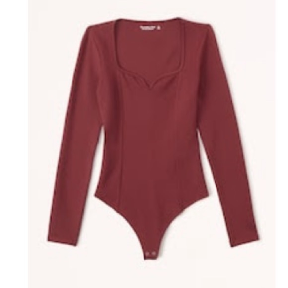 Abercrombie Long Sleeve Ponte Sweetheart Bodysuit - Picture 1 of 4